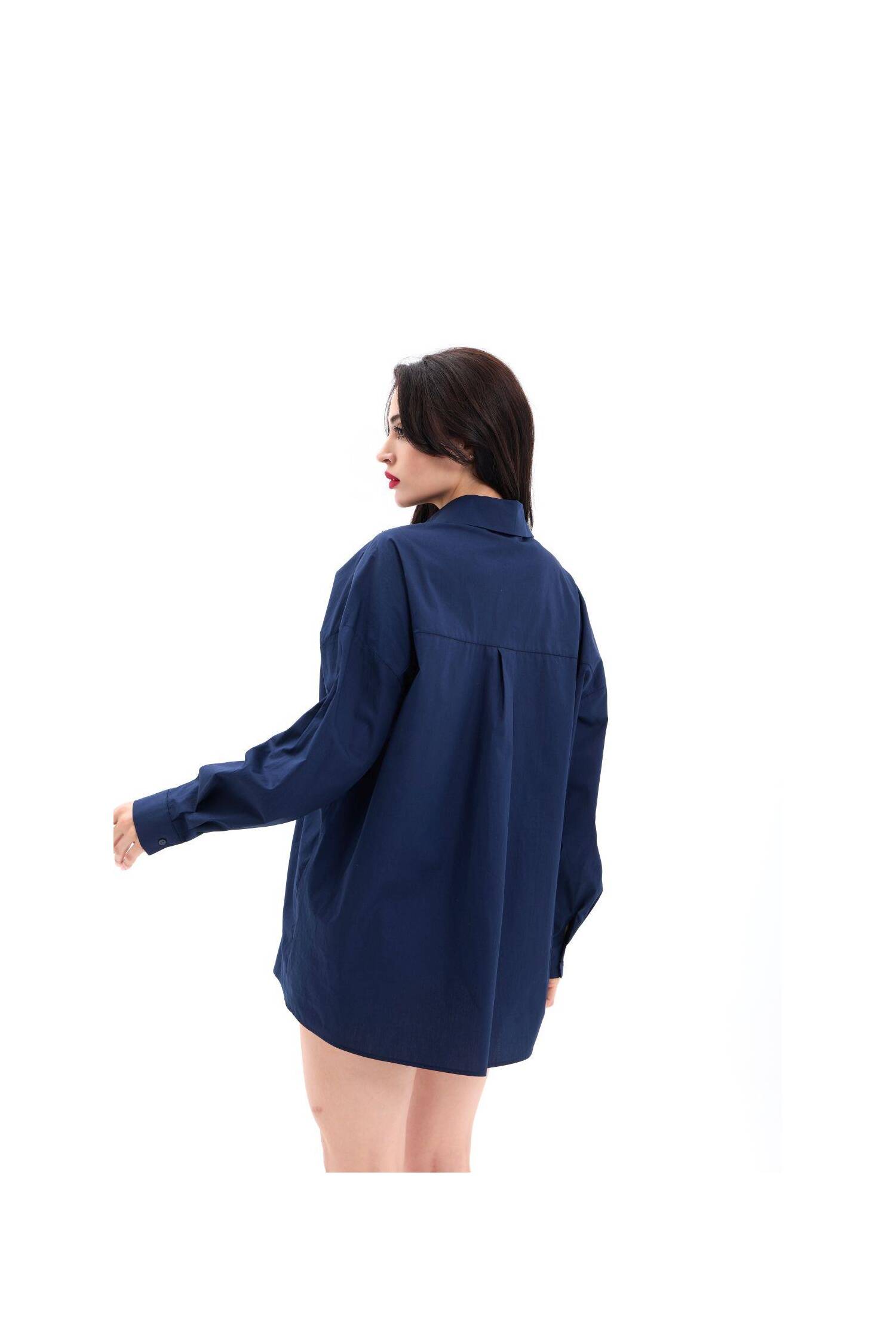 Shirt - Navy - Brand: Fame - Women's Clothing Wholesale - Globality Store