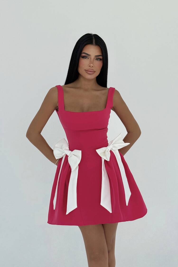 Bow Detailed Suspender Dress - Brand: EYYO ATELIER - Women's Clothing Wholesale - Globality Store