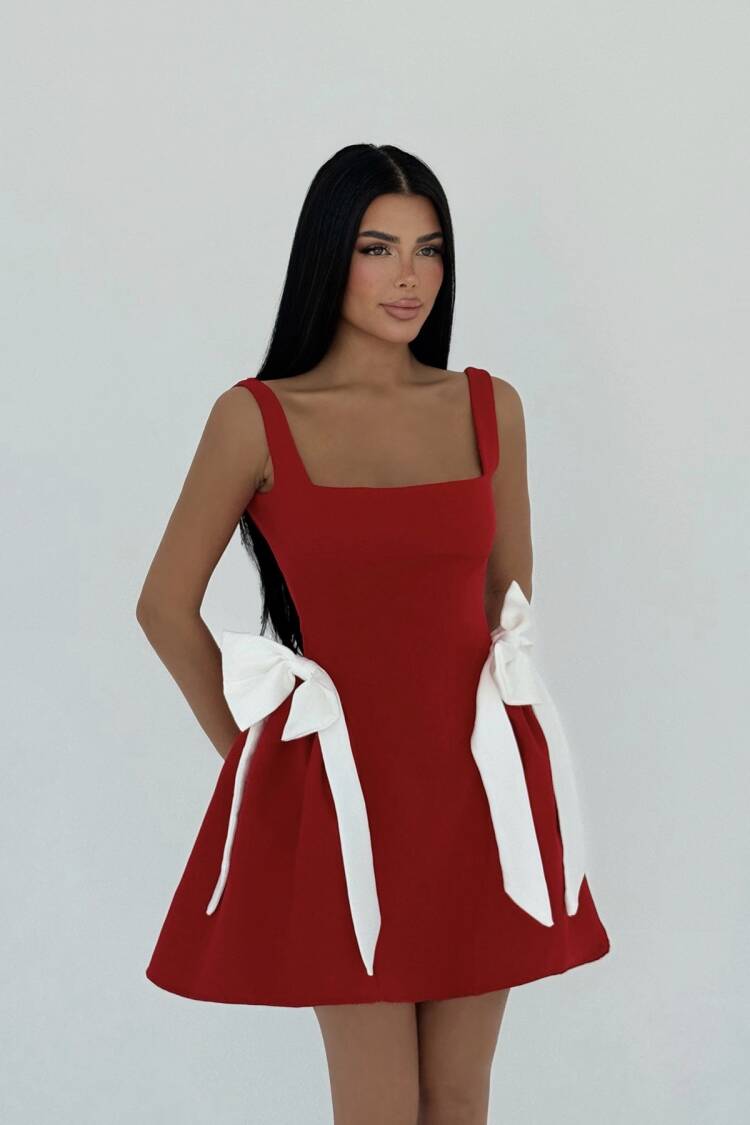 Bow Detailed Suspender Dress - Brand: EYYO ATELIER - Women's Clothing Wholesale - Globality Store