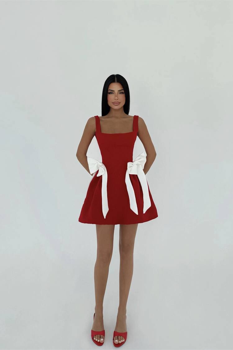 Bow Detailed Suspender Dress