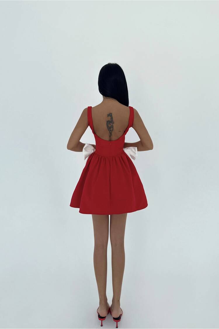 Bow Detailed Suspender Dress