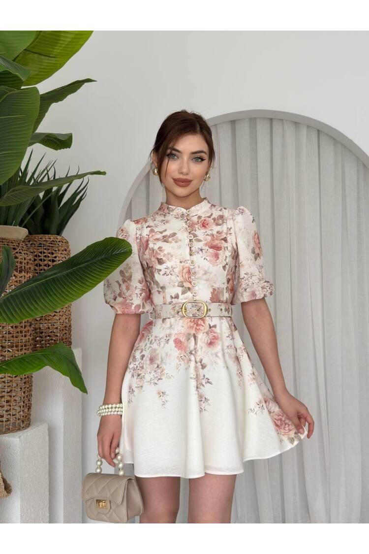 Pana Belted Dress - Etika - Globality Store - Women Clothes Wholesale Turkey