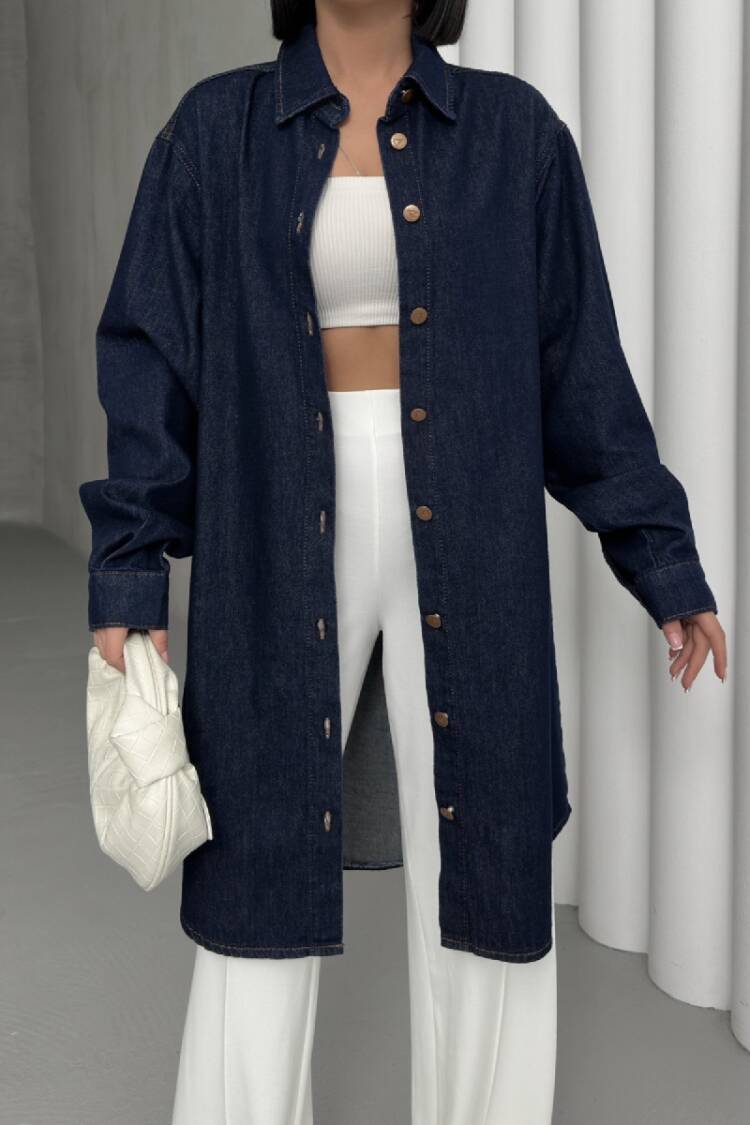 Balloon Sleeve Buttoned Shirt
