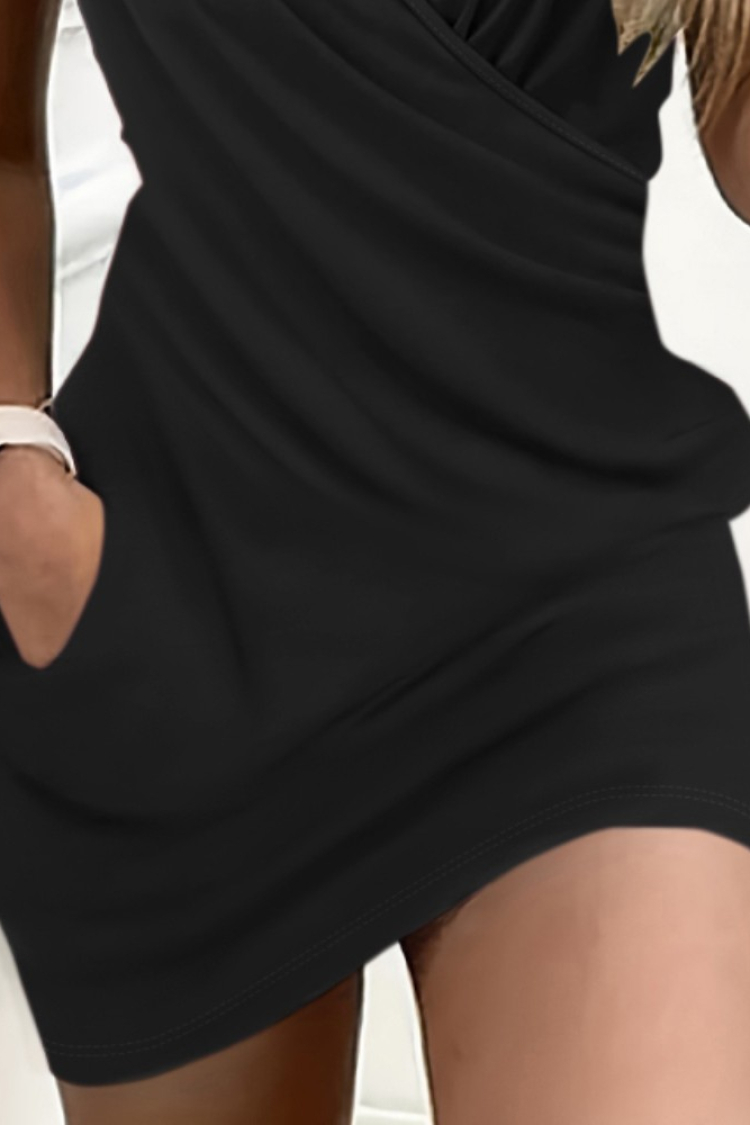 Women's Double-breasted Collar Ruffle And Accessory Detail Sandy Mini Dress
