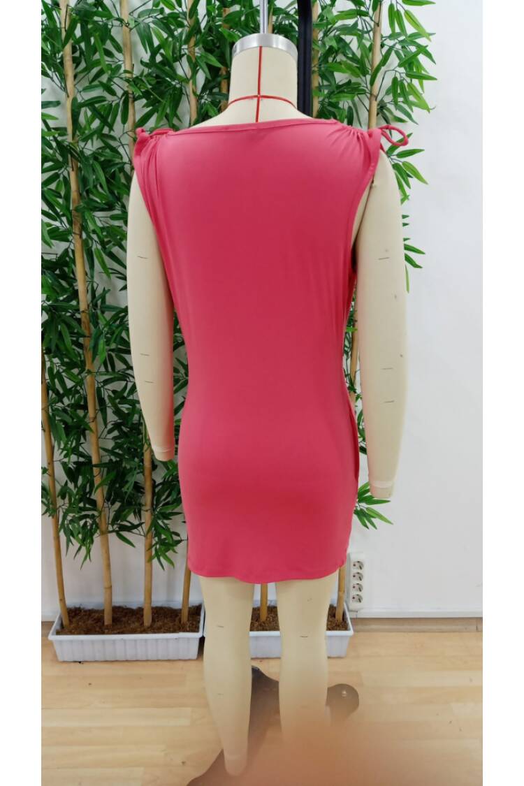 Women's Double-breasted Collar Ruffle And Accessory Detail Sandy Mini Dress