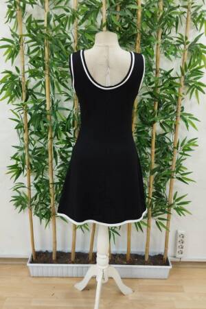 Women's Zero Sleeve Round Double Color Kilos Viscose Two Yarn Dress - Black - Janes - Globality Store - Women Clothes Wholesale Turkey
