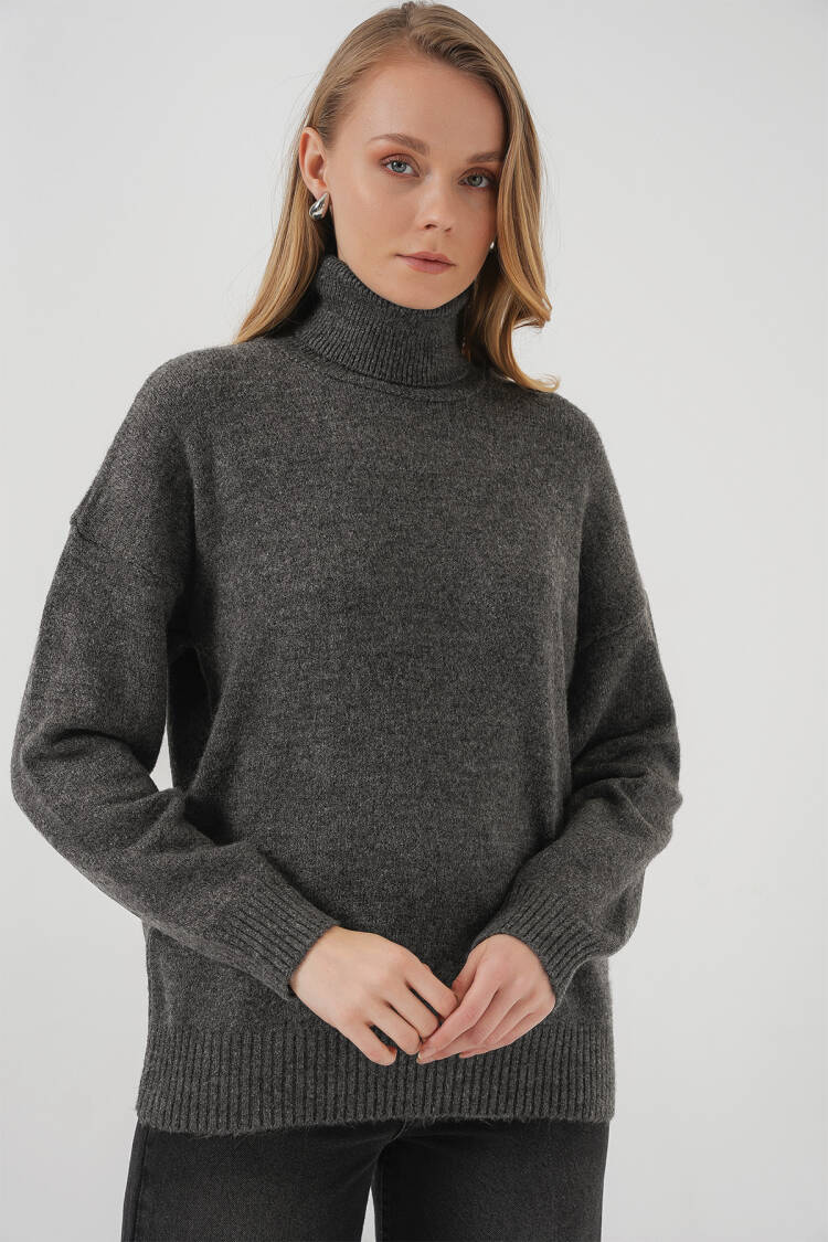 Women's Turtleneck Oversize Knitwear Sweater - Brand: Bigdart - Women's Clothing Wholesale - Globality Store
