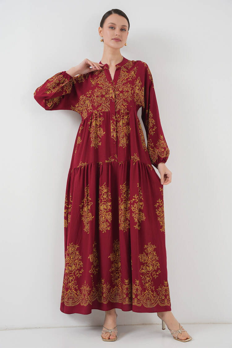 Gold Patterned Burkini Dress 2423