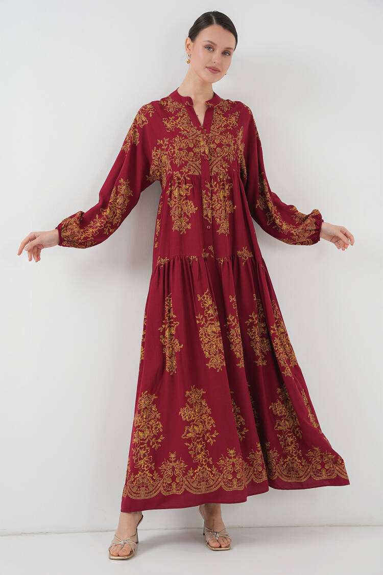 Gold Patterned Burkini Dress 2423 - Bigdart - Globality Store - Women Clothes Wholesale Turkey