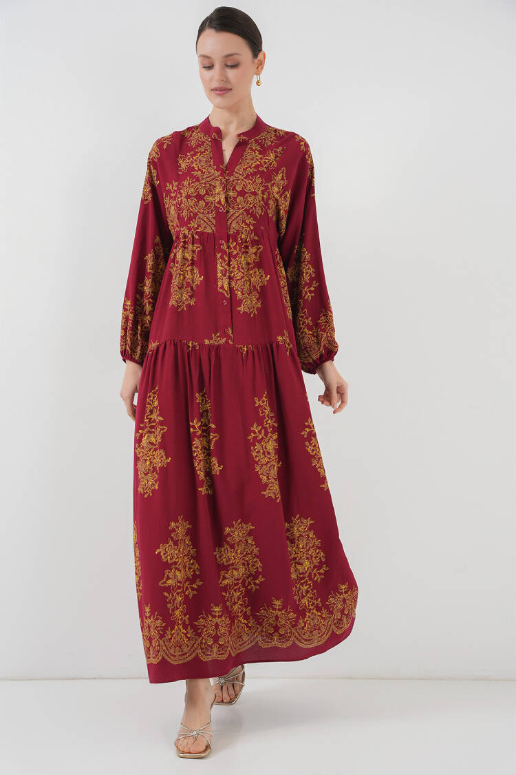 Gold Patterned Burkini Dress 2423