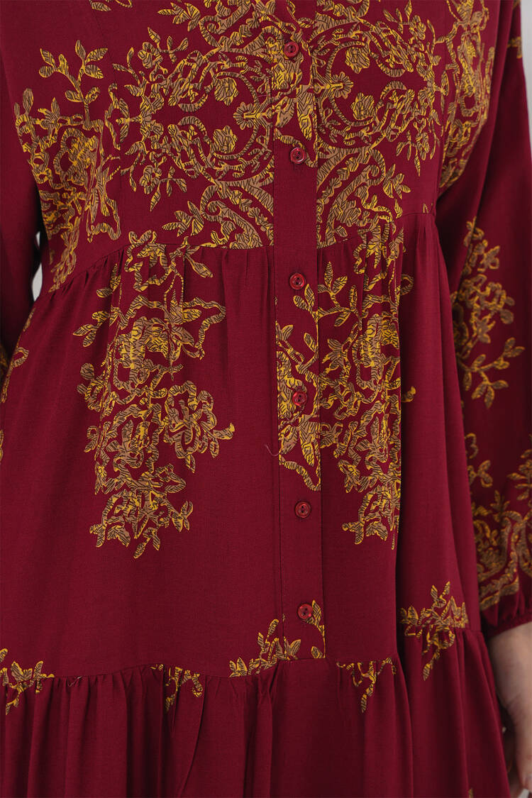 Gold Patterned Burkini Dress 2423