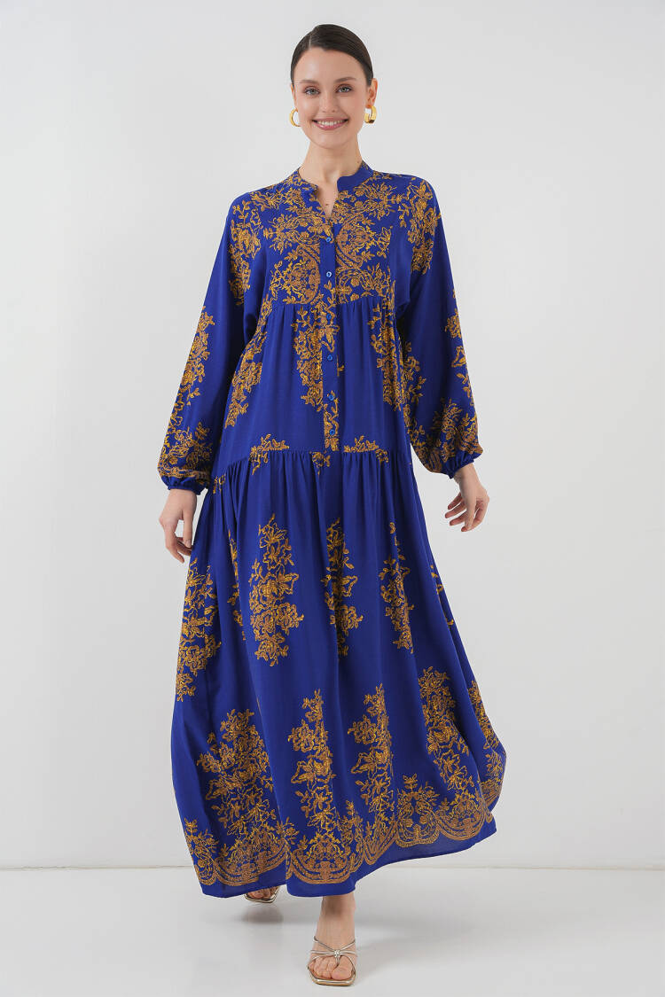 Gold Patterned Burkini Dress 2423