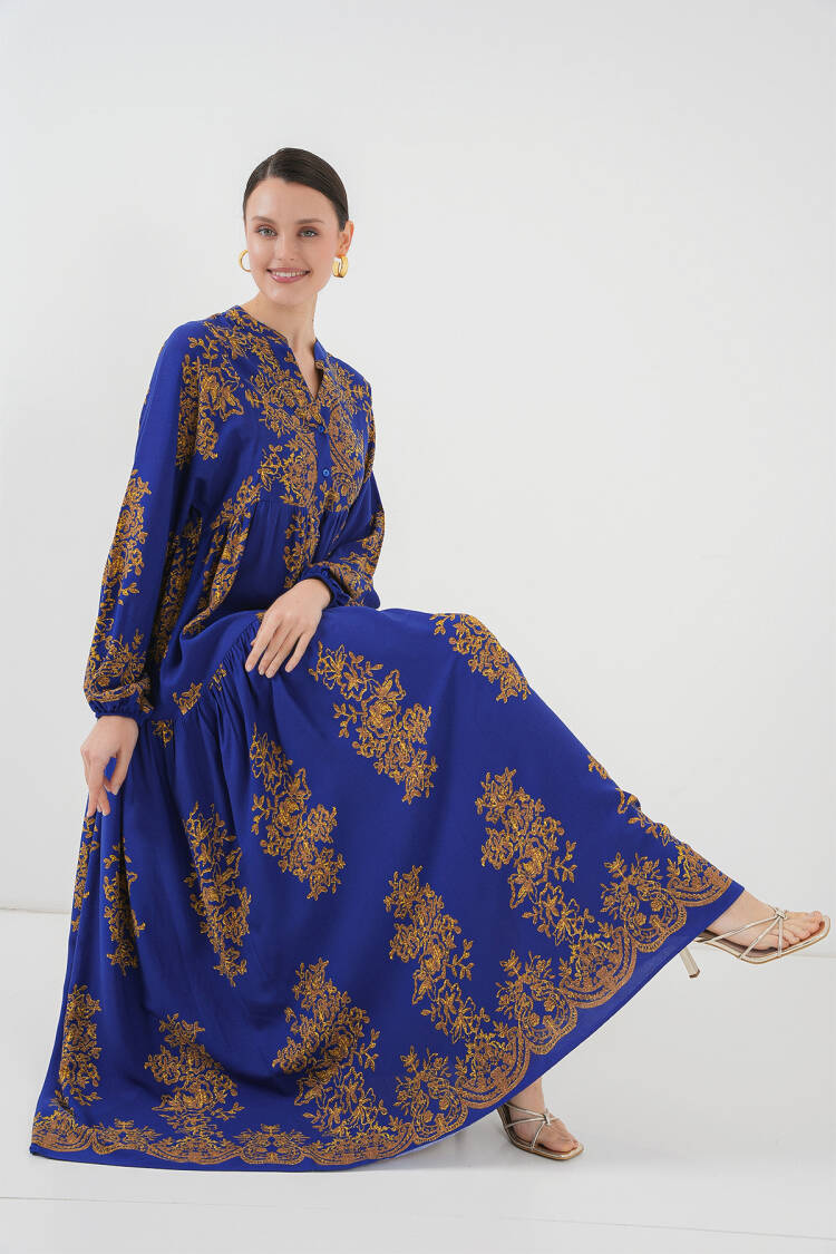 Gold Patterned Burkini Dress 2423