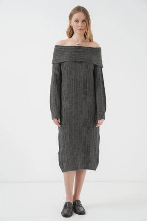Madonna Collar Oversize Sweater Dress - Brand: Bigdart - Women's Clothing Wholesale - Globality Store