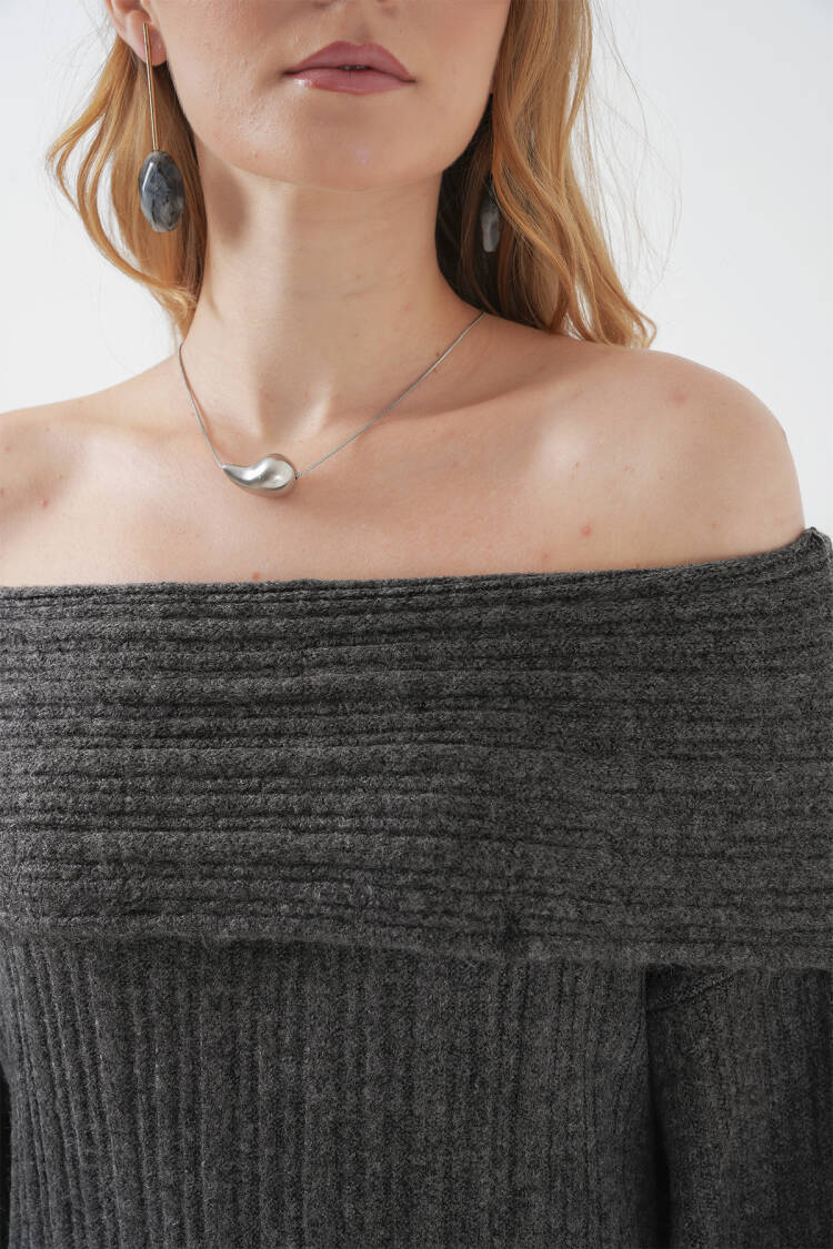 Madonna Collar Oversize Sweater Dress
