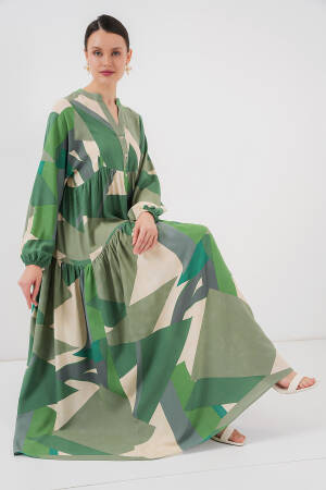 Authentic Patterned Burkini Dress - A.haki - Bigdart - Globality Store - Women Clothes Wholesale Turkey