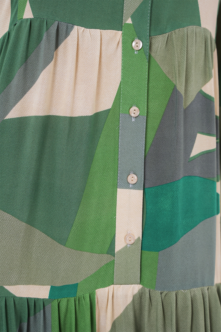 Authentic Patterned Burkini Dress - A.haki