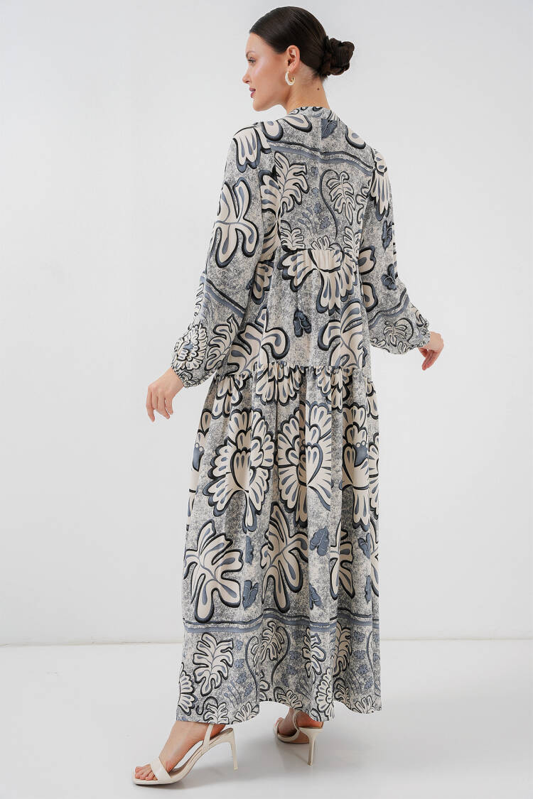 Authentic Patterned Burkini Dress - Blue