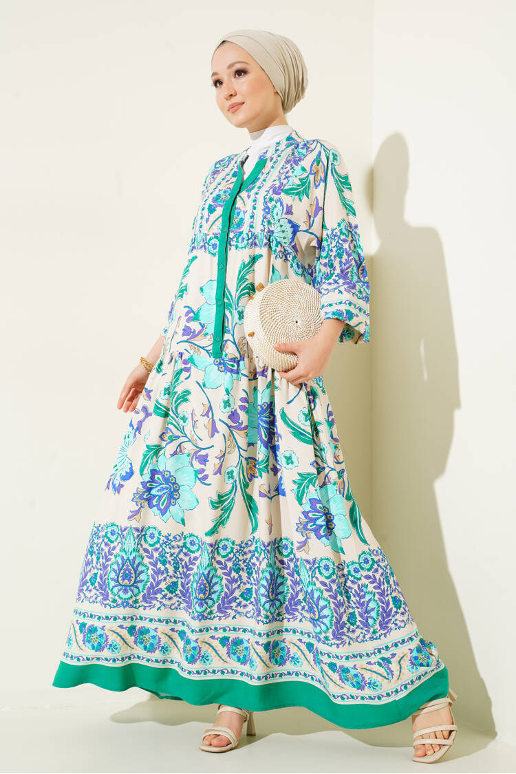 Authentic Patterned Burkini Dress - M.