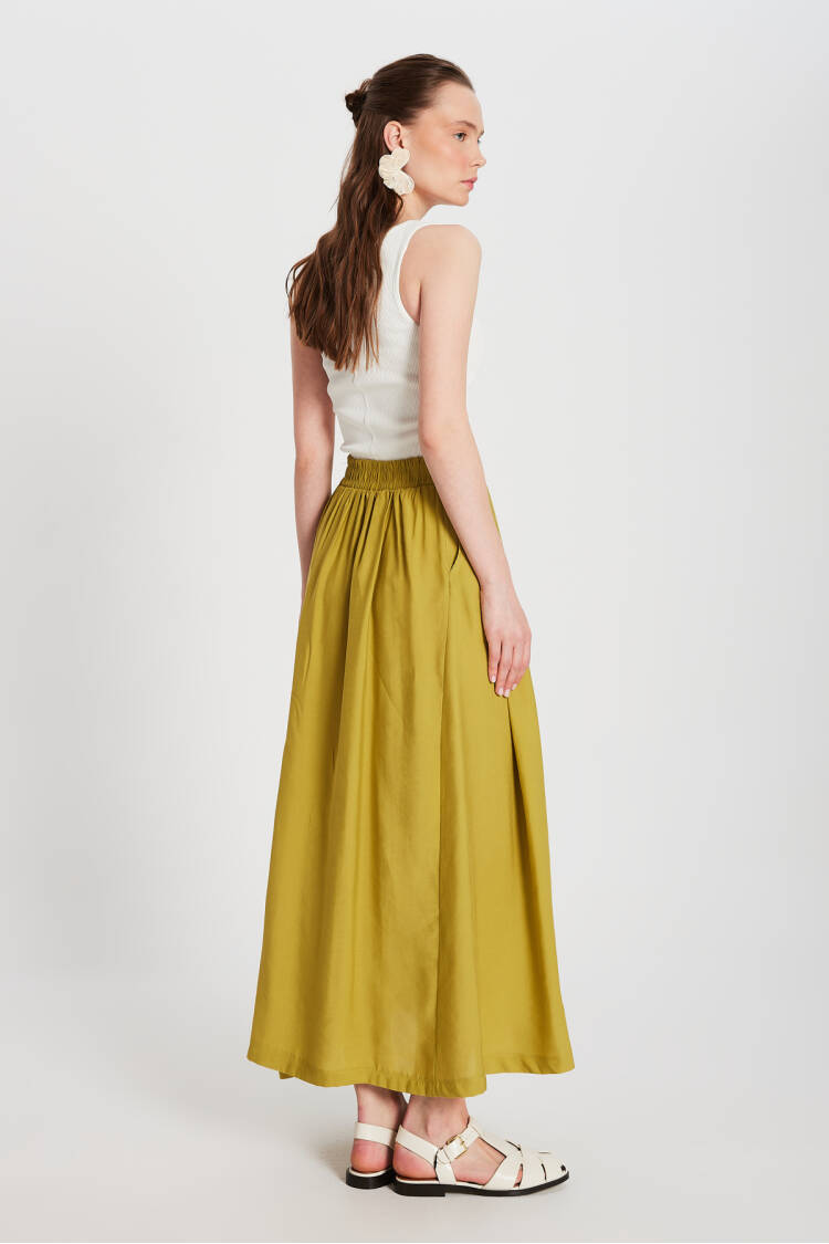 OilPleated Pocket Modal Long Skirt 29145