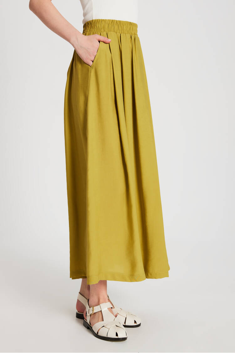 OilPleated Pocket Modal Long Skirt 29145