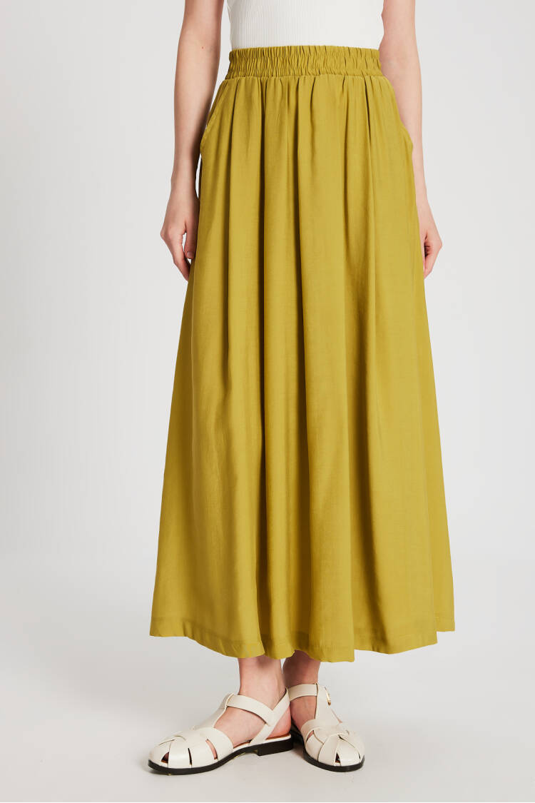 OilPleated Pocket Modal Long Skirt 29145