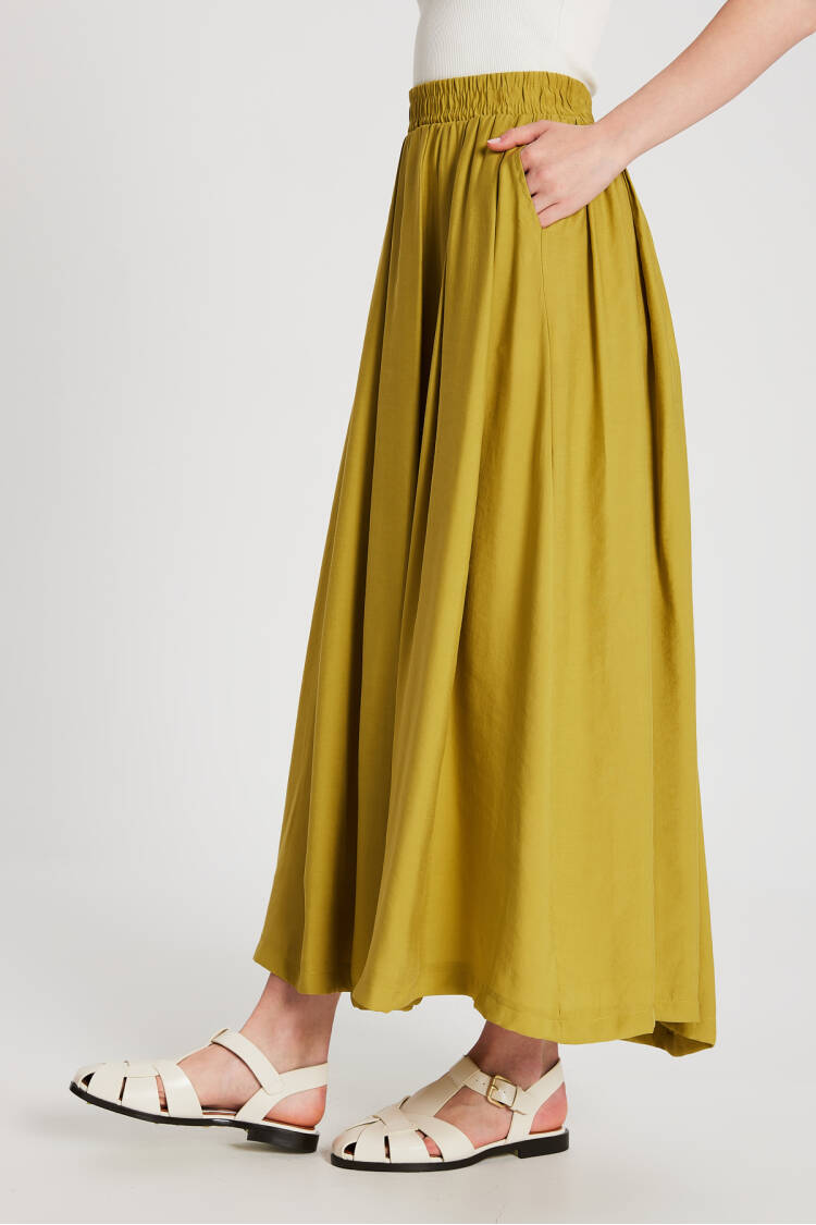 OilPleated Pocket Modal Long Skirt 29145
