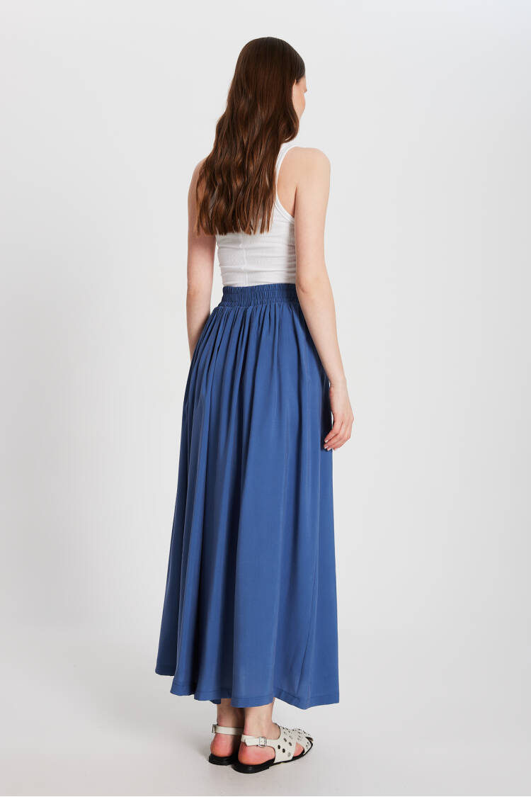 Pleated Pocket Modal Long Skirt 29145
