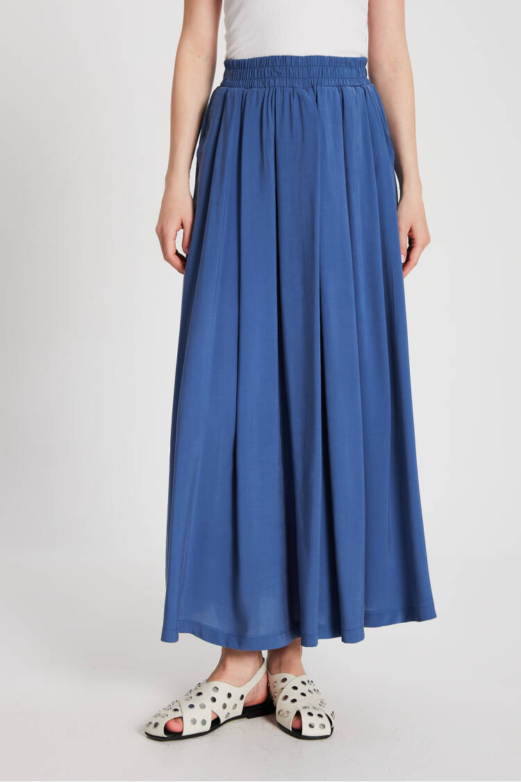 Pleated Pocket Modal Long Skirt 29145
