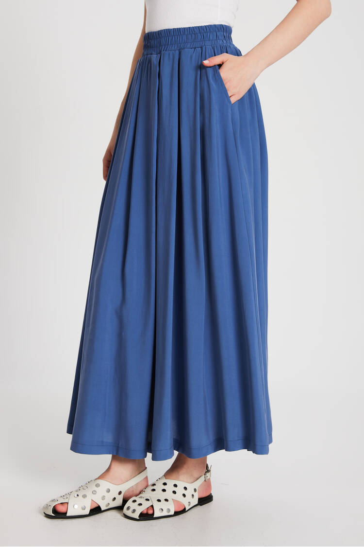 Pleated Pocket Modal Long Skirt 29145