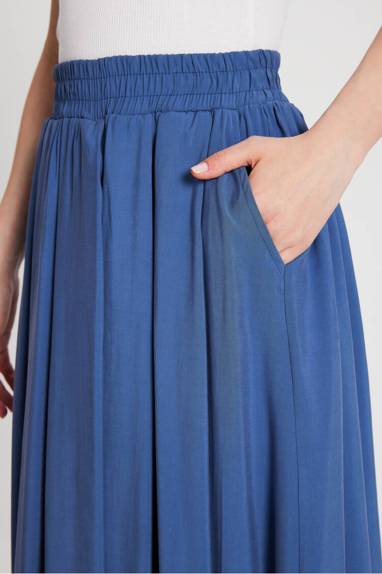 Pleated Pocket Modal Long Skirt 29145