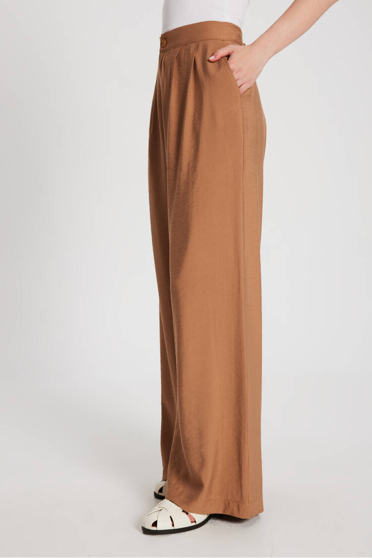 Camel Self Patterned Palazzo Pants 29099