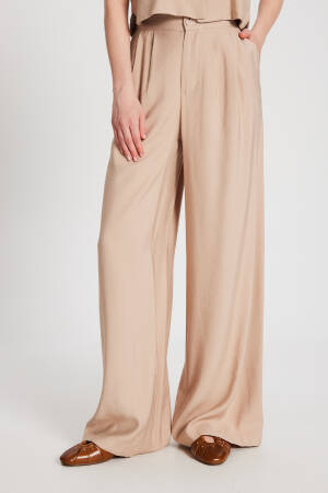 Stone Self Patterned Palazzo Pants 29099 - First Angels - Globality Store - Women Clothes Wholesale Turkey
