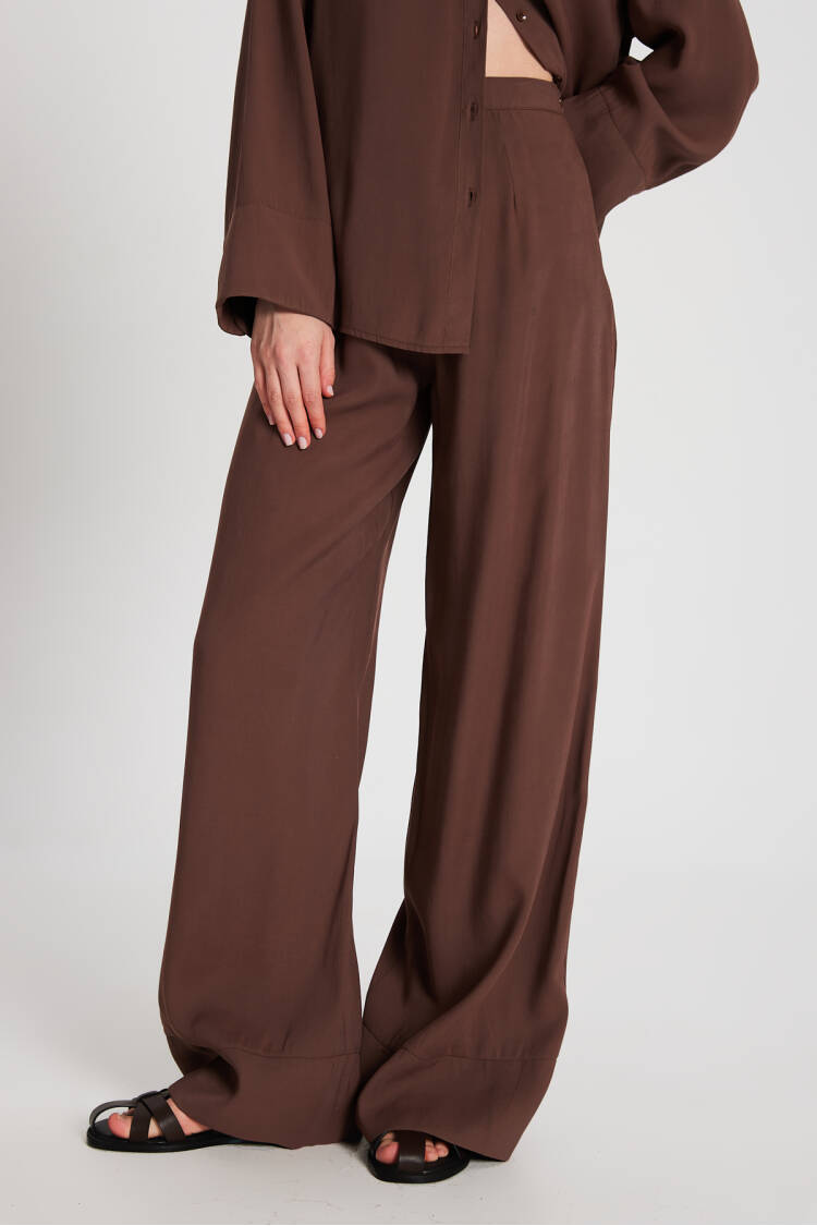 Brown 100% Modal Bottom/Top Shirt And Pants Set 29137