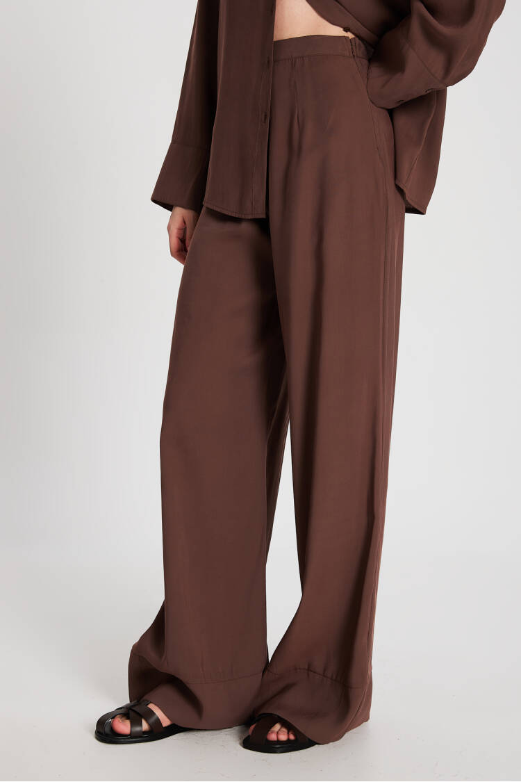 Brown 100% Modal Bottom/Top Shirt And Pants Set 29137
