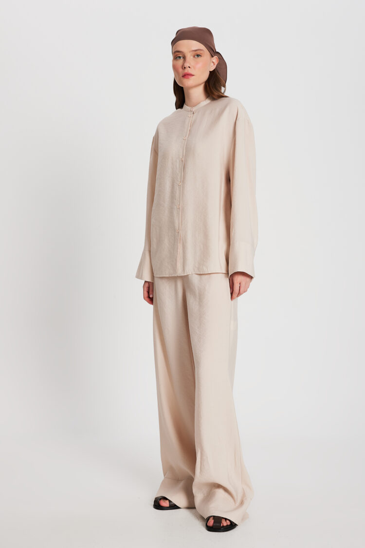 Stone 100% Modal Bottom/Top Shirt And Pants Set 29137