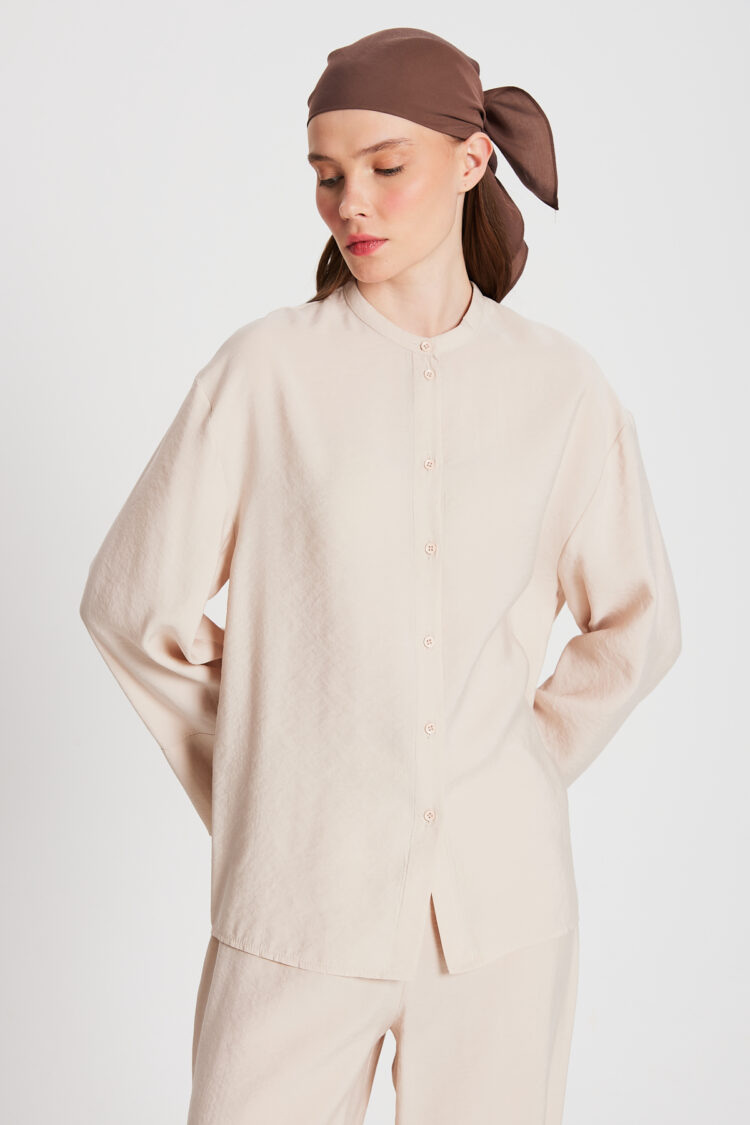 Stone 100% Modal Bottom/Top Shirt And Pants Set 29137