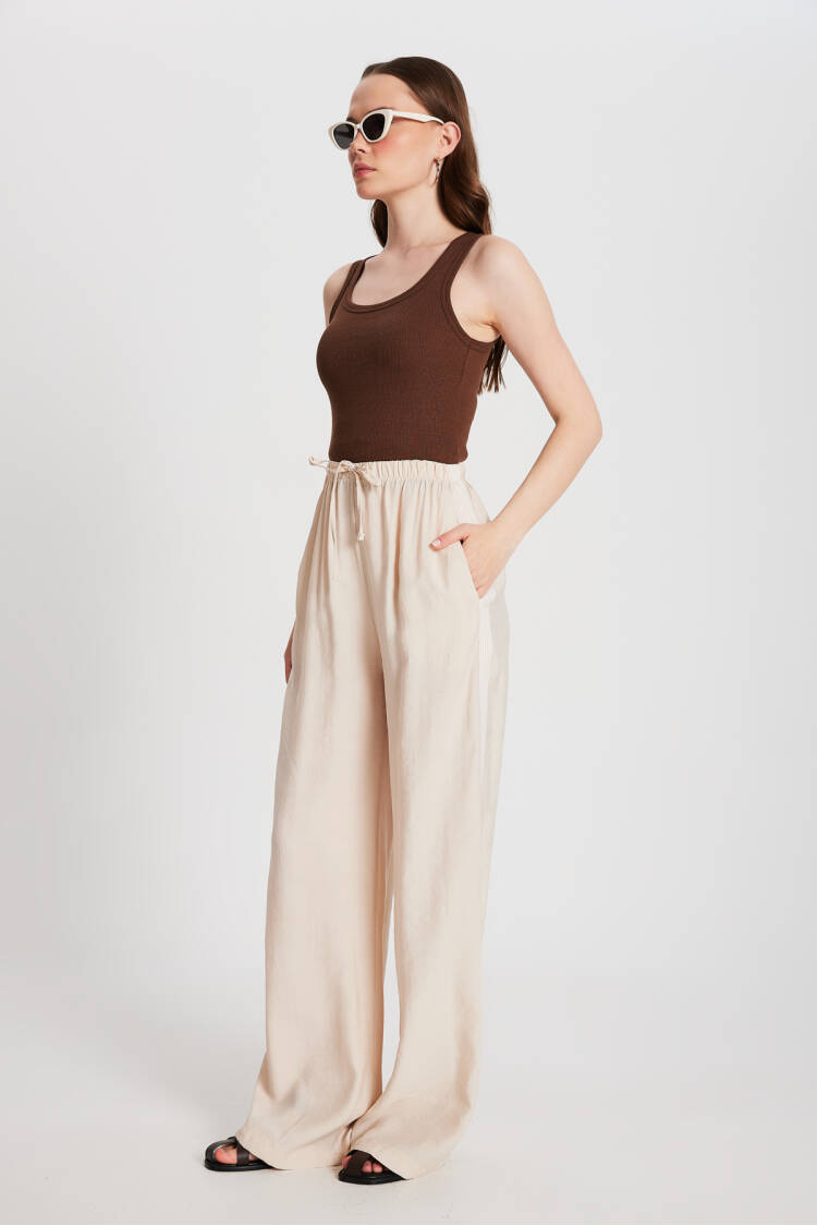 100% Modal Loose Fit Sides Striped Pants 29139 - Brand: First Angels - Women's Clothing Wholesale - Globality Store