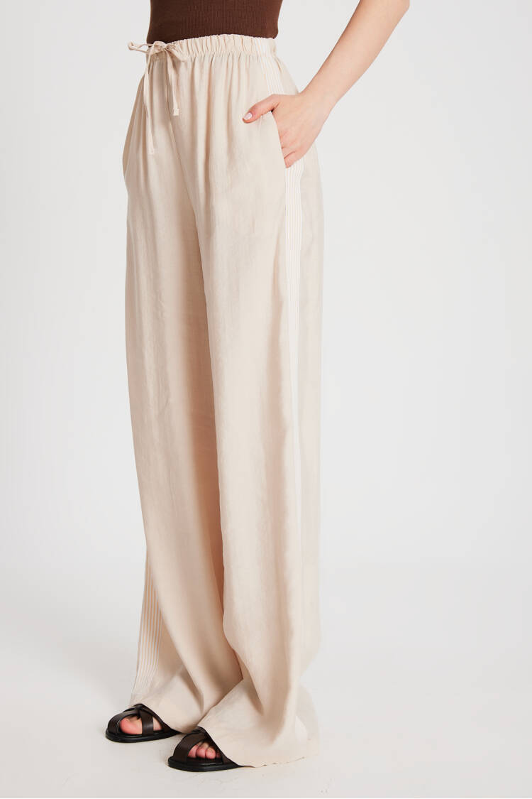 100% Modal Loose Fit Sides Striped Pants 29139