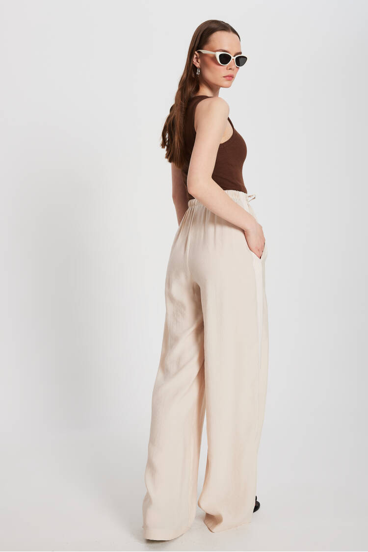 100% Modal Loose Fit Sides Striped Pants 29139