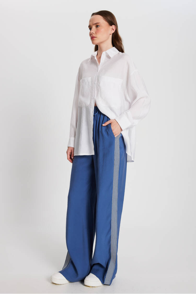 100% Modal Loose Fit Side Striped Pants 29139