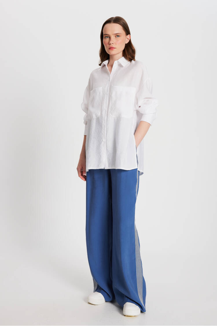 100% Modal Loose Fit Side Striped Pants 29139