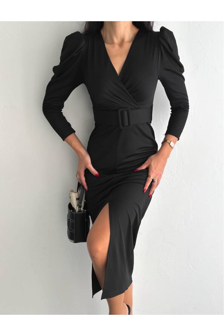 Front Slit Detail Dress - Brand: My Jest Fashion - Women's Clothing Wholesale - Globality Store