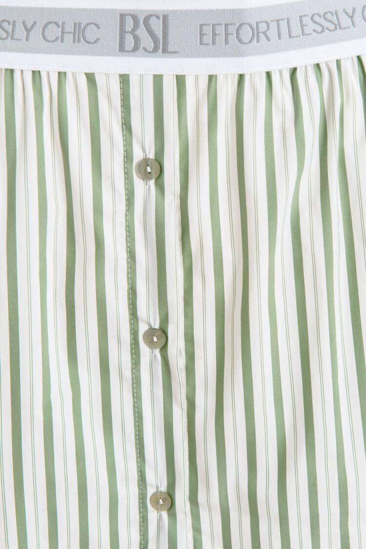 Striped Cotton Mini Skirt