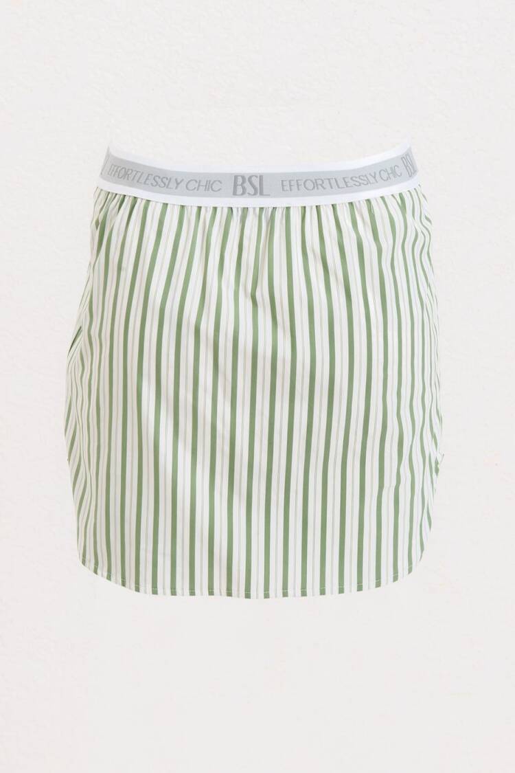 Striped Cotton Mini Skirt