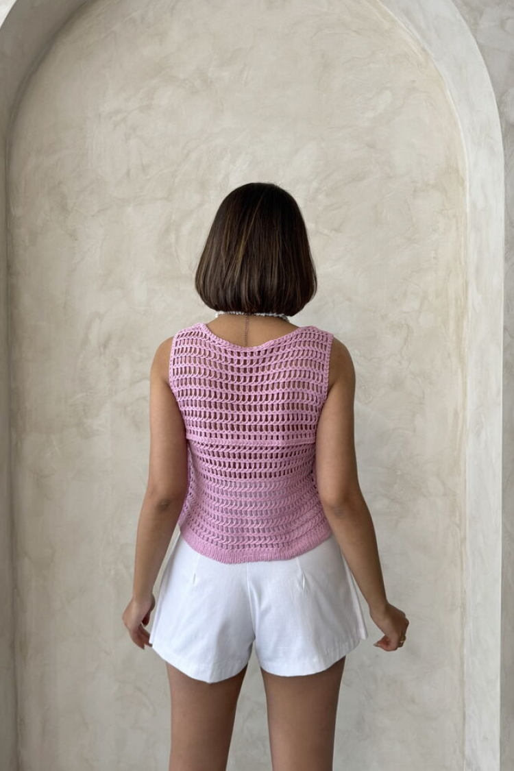 Buttoned Lace Vest