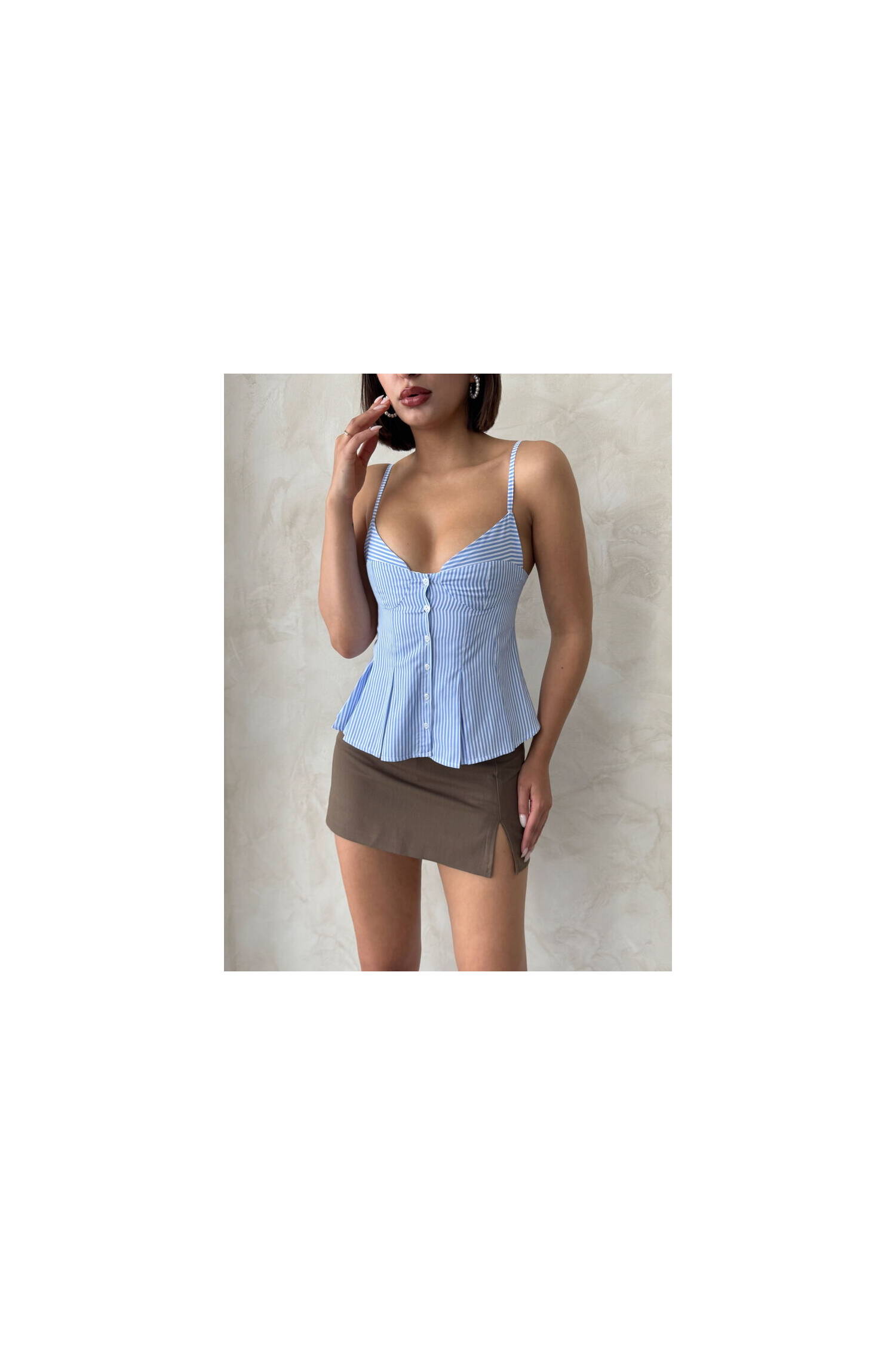 Striped Strappy Blouse - Brand: Topshow - Women's Clothing Wholesale - Globality Store