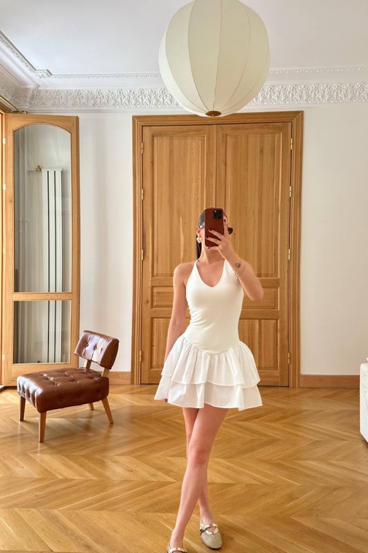 Dress - White - ESPADA - Globality Store - Women Clothes Wholesale Turkey