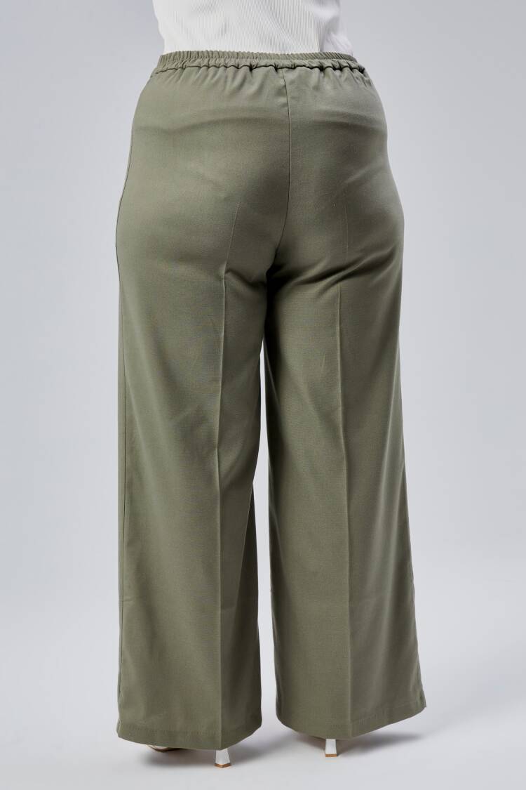Wide Leg Plus Size Pants With Elastic Waist