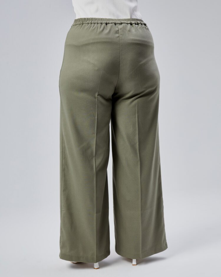 Wide Leg Plus Size Pants With Elastic Waist